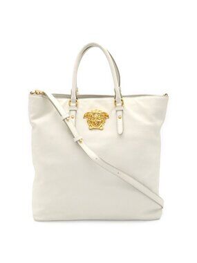 Versace Medusa Tote 2-Way Shoulder Bag White Gold